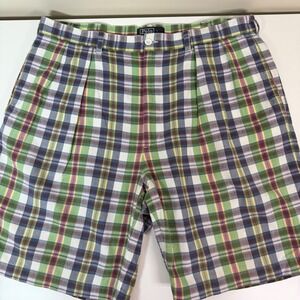 Polo Ralph Lauren Mens 36 Pleated Madras Plaid Shorts Multi Color Preppy Classic